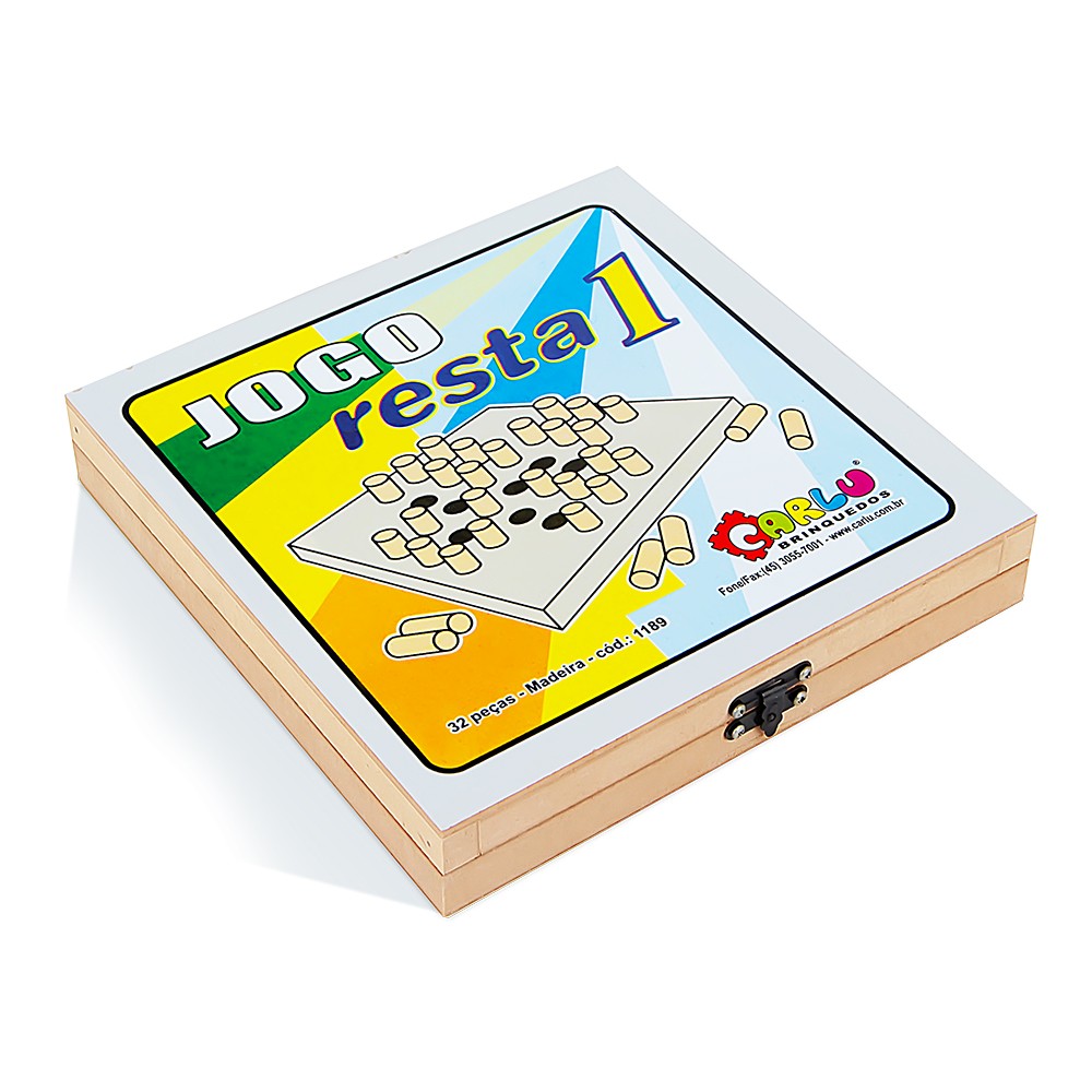 Tabuleiro jogo resta 1 em madeira mdf com bolinhas de vidro - HAND - Jogos  de Tabuleiro - Magazine Luiza