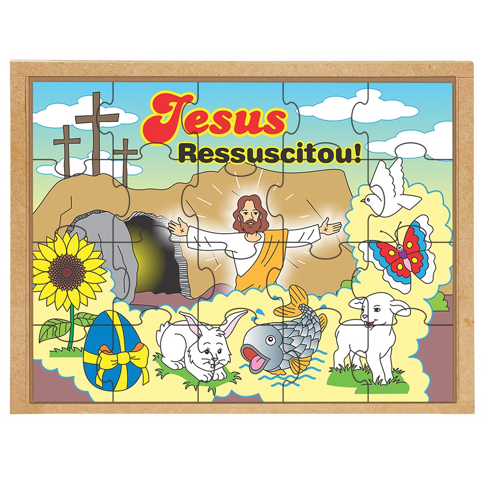 QUEBRA-CABEÇA A RESSURREIÇÃO DE JESUS c/12 pçs