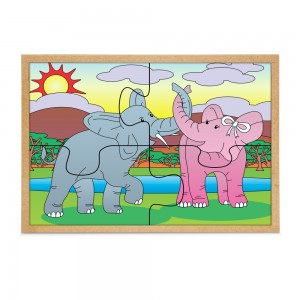 Quebra-Cabeça casal Elefantes